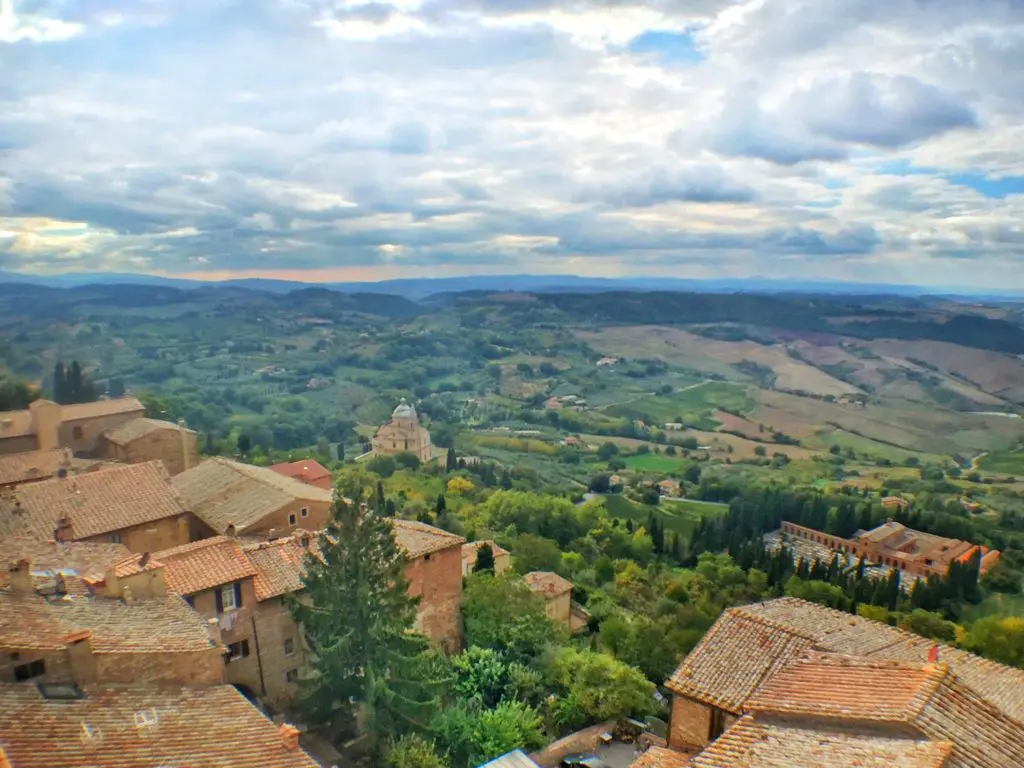 Montepulciano views during a Tuscany, Italy road trip