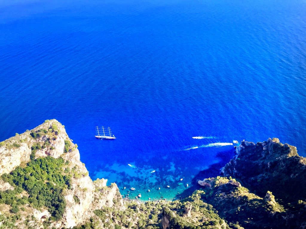 Looking down at Marina Piccola from Monte Solaro, Capri