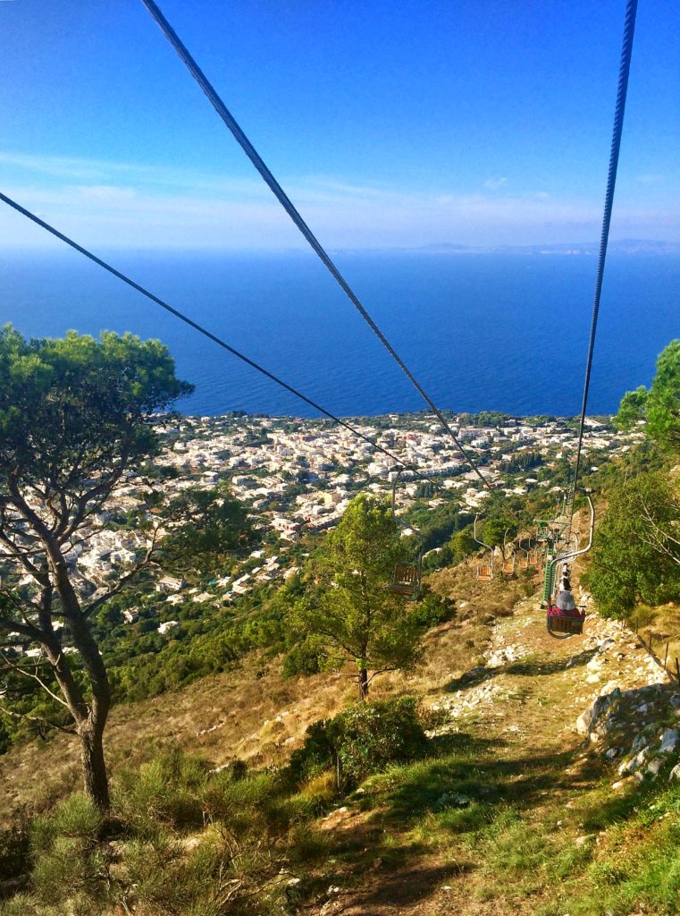 Chairlift ride down from Monte Solaro in Capri