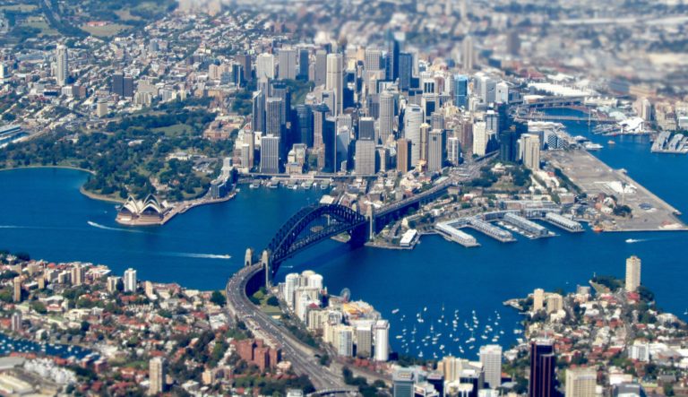 Leaving Sydney. Make sure to get a window seat on your flight to catch this view.