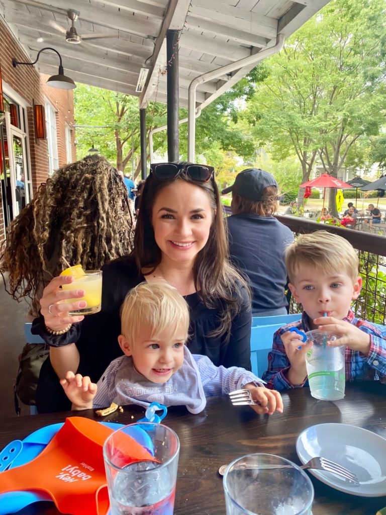 Dining at a restaurant with kids