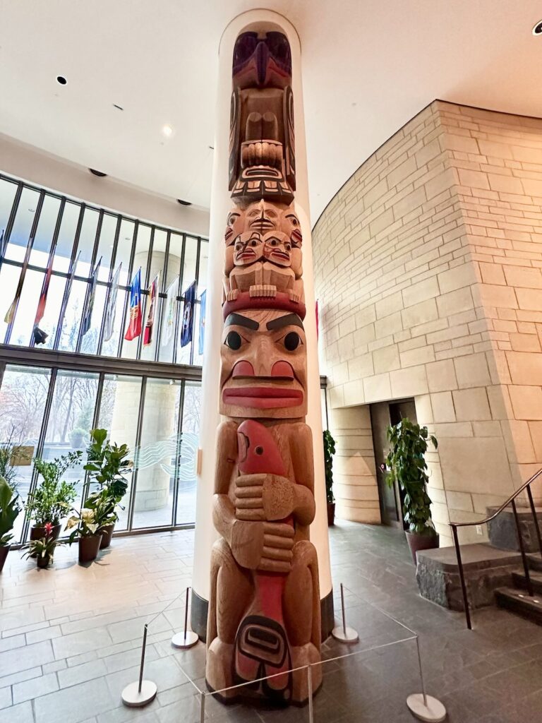 A totem pole at the National Museum of the American Indian