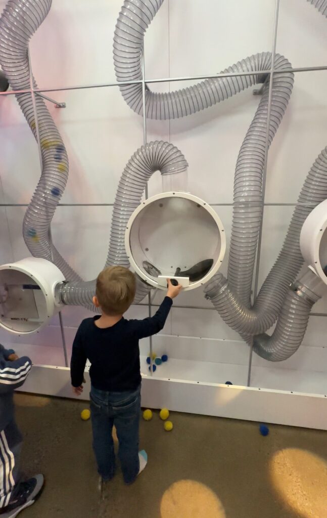 Playing with suction at the National Children's Museum