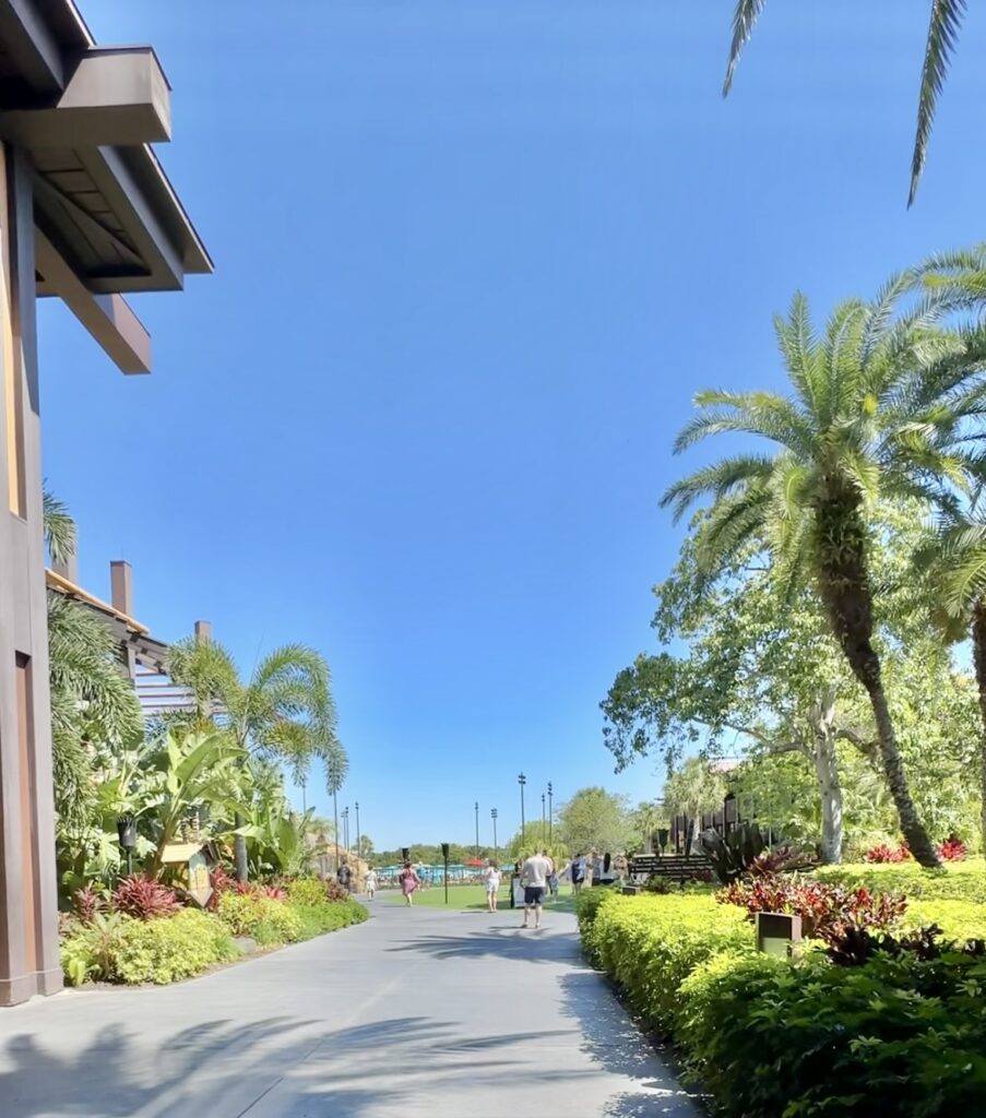 The grounds at Disney's Polynesian Resort with the 'Ohana character breakfast