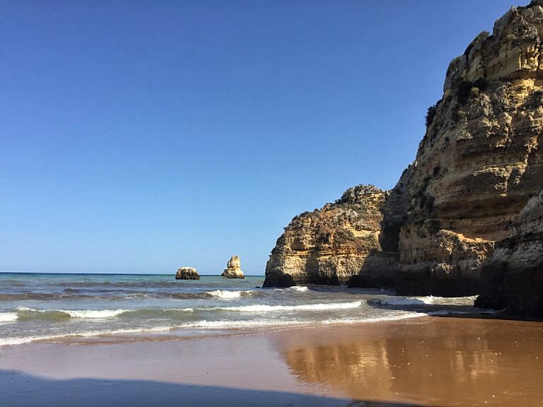 the beach at Algarve, Portugal Itinerary With Kids