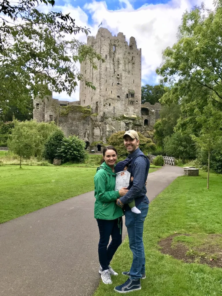 Family of three visits Blarney Castle Ireland